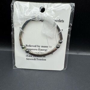 5/$25 NWT Inspirations Magnet Silver Beaded Bracelet